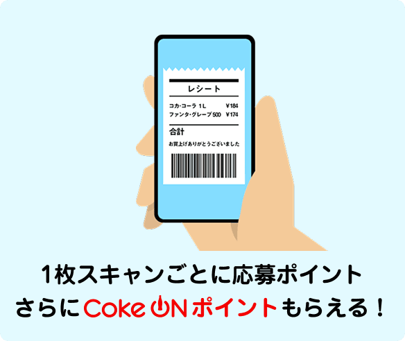 1���X�L�������Ƃɉ���|�C���g �����Coke ON�|�C���g���炦��I